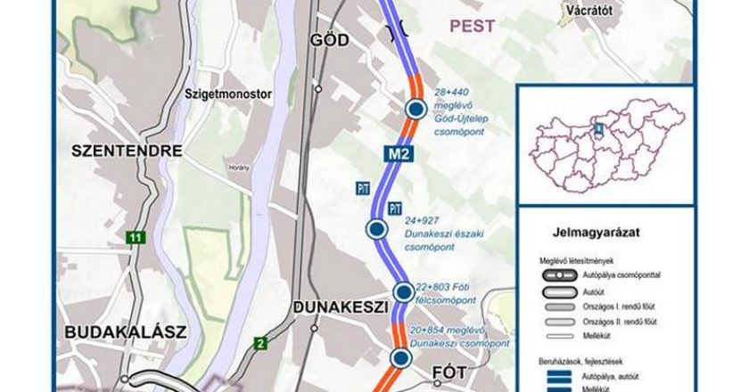 M2 bővítése - Dunakeszi